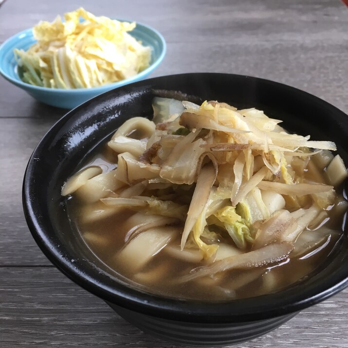 炒めごぼうと白菜のきしめん♪